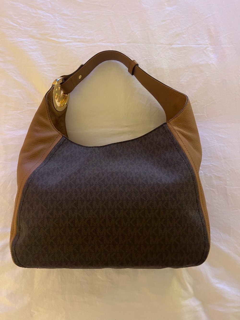 Michael Kors Fulton Signature Large Hobo Bag Brown/Acorn Logo Leather